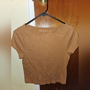 Aeropostale Women's Brown Short Sleeve Tee